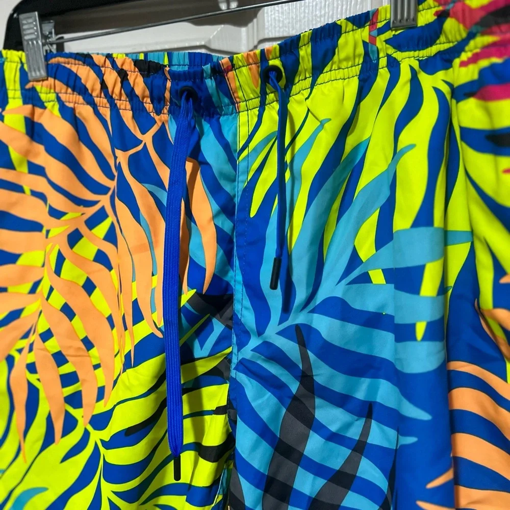 Bjorn Borg Palm Print Colorful Men's Swim Surf Board‎ Pool Shorts Pockets XL